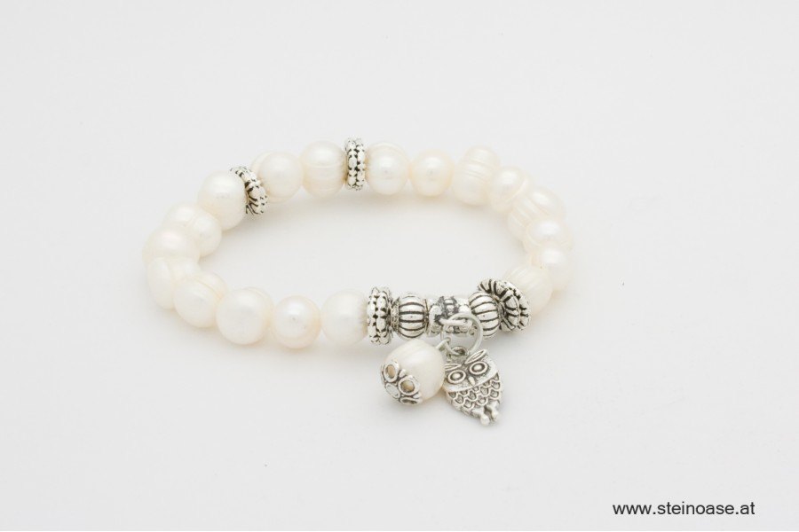 Armband Perle & Eule